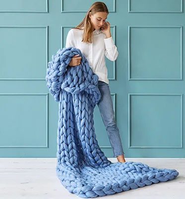 hand knit blanket chunky